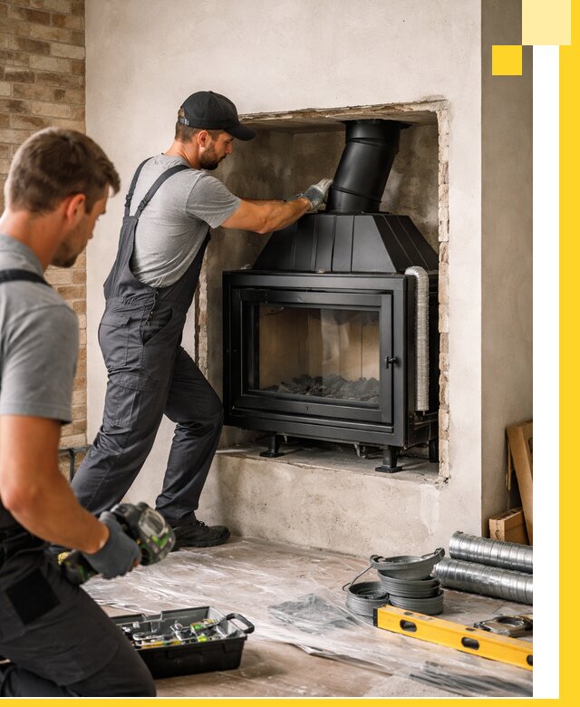 Установка каминных топок в Североуральске: монтаж, подключение