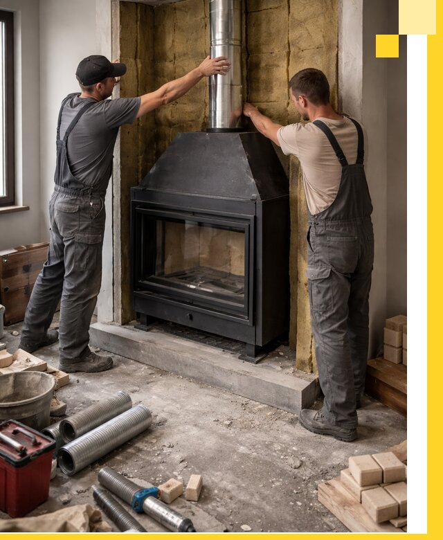 Изготовление и монтаж закрытых каминов в Североуральске под ключ