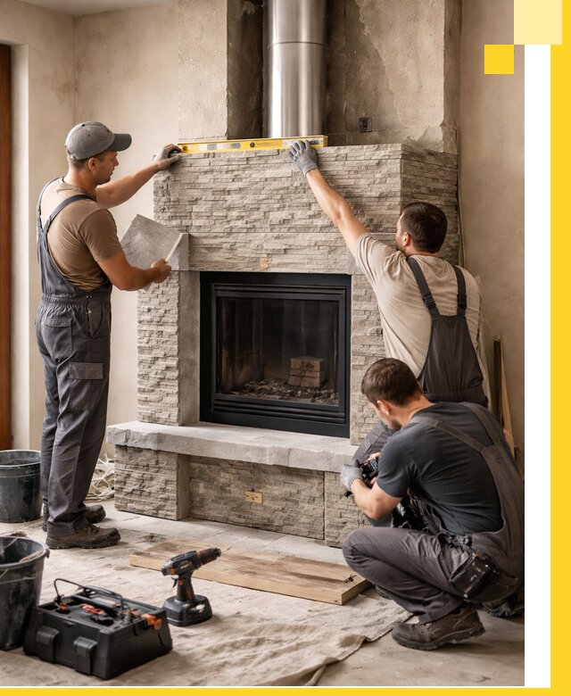 Профессиональный монтаж каминов под ключ в Североуральске для дома