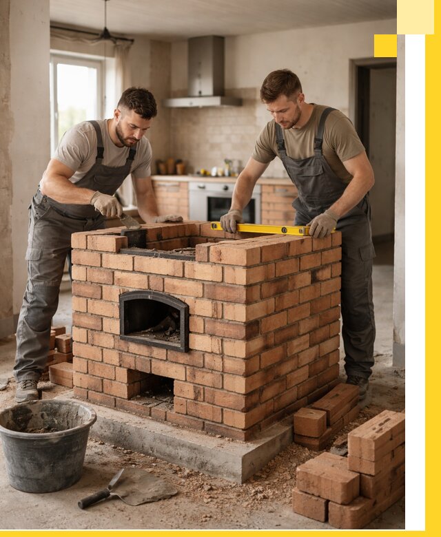 Установка и монтаж печей в частном доме в Североуральске под ключ