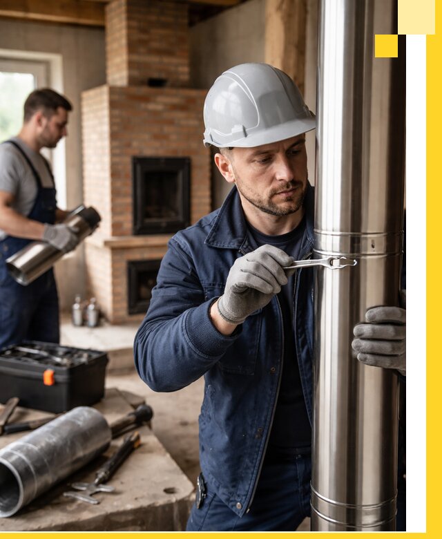 Профессиональный монтаж дымоходов для печей в Североуральске