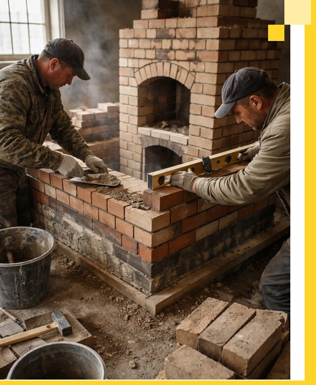 Изготовление и монтаж печей и каминов из кирпича в Североуральске