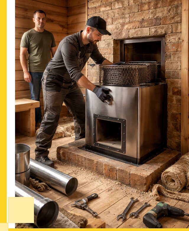 Монтаж банных печей под ключ в Североуральске от 18542 р., ЭриданСву