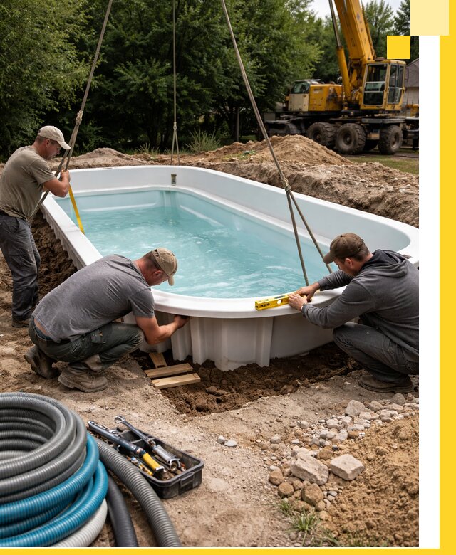 Установка и монтаж композитных бассейнов под ключ в Североуральске