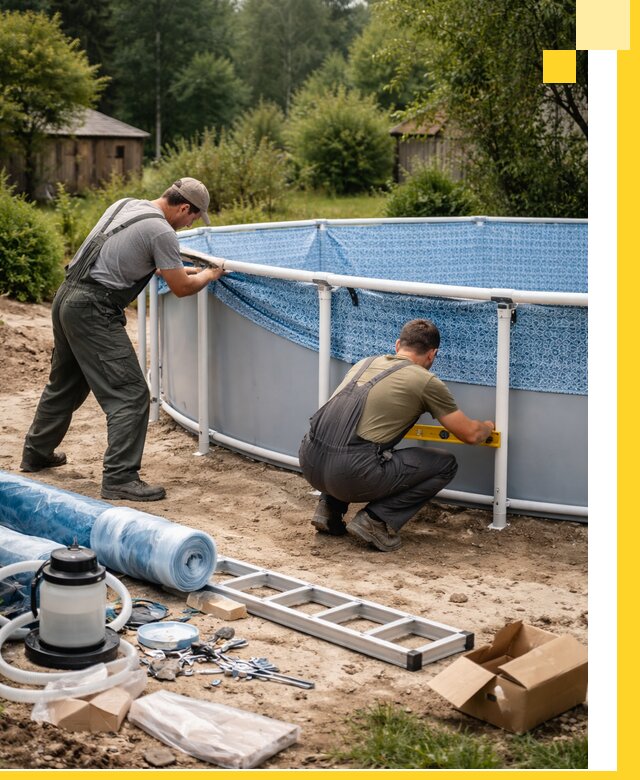 Установка и монтаж каркасных бассейнов в Североуральске под ключ