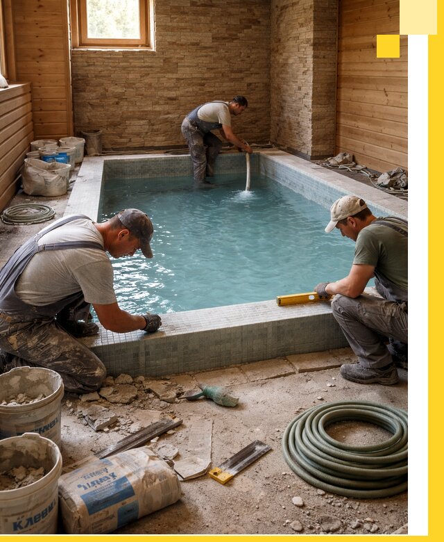 Проектирование и строительство бассейнов для бани в Североуральске