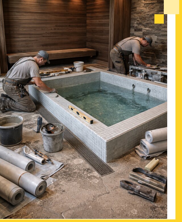 Установка и строительство бассейнов для сауны в Североуральске