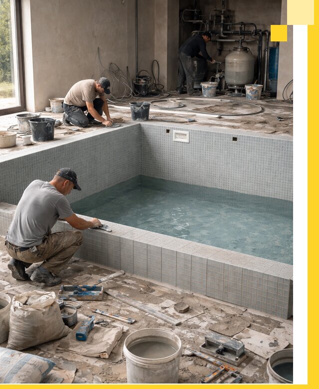 Строительство и монтаж бассейнов в помещении в Североуральске