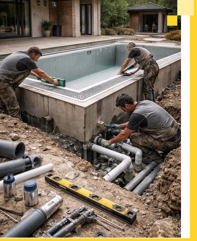 Строительство переливных бассейнов в Североуральске под ключ