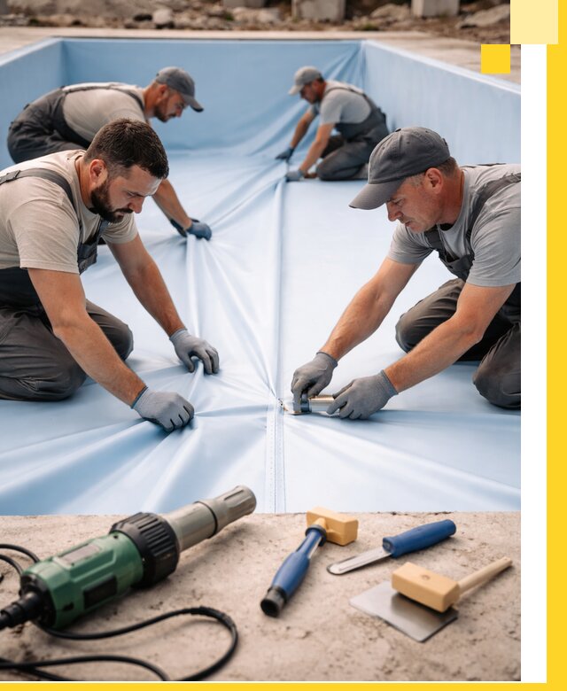 ПВХ пленка для бассейнов с монтажом и гарантией в Североуральске