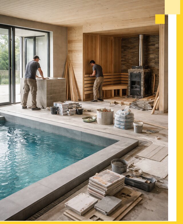 Проектирование и строительство бань с бассейном в Североуральске