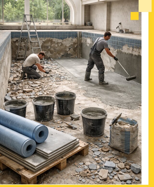 Реконструкция бассейнов в Североуральске: ремонт, гидроизоляция