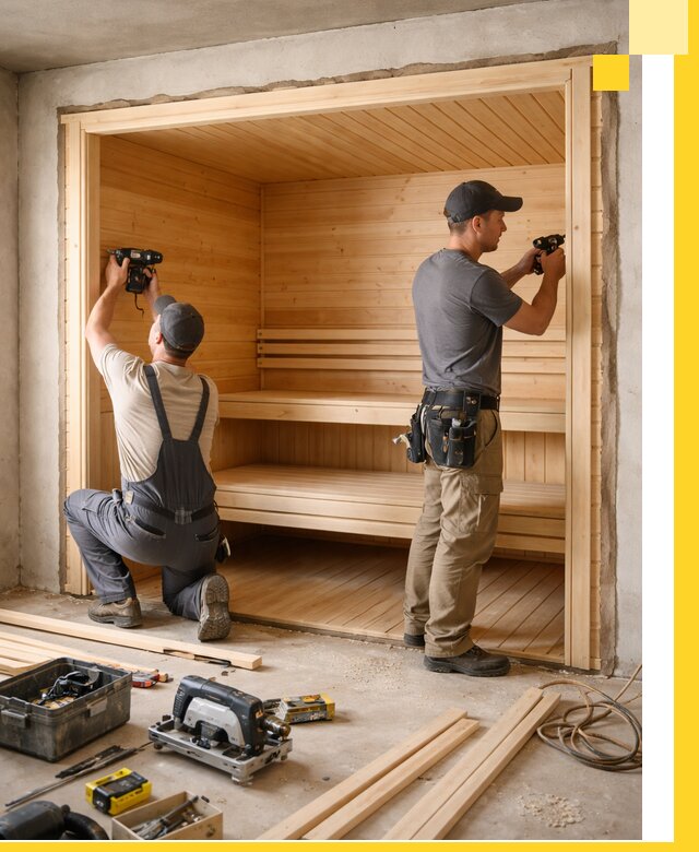 Монтаж саун под ключ в Североуральске — проектирование и установка