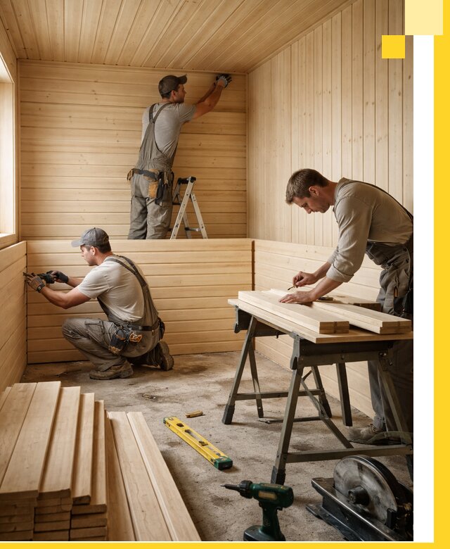 Обшивка саун в Североуральске из натуральной древесины под ключ