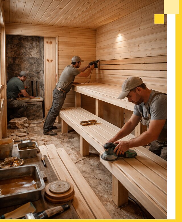 Профессиональная отделка бань в Североуральске под ключ, с гарантией