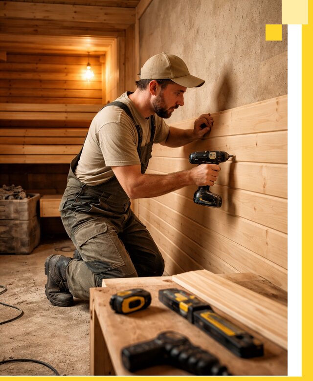 Профессиональная внутренняя отделка бани в Североуральске под ключ