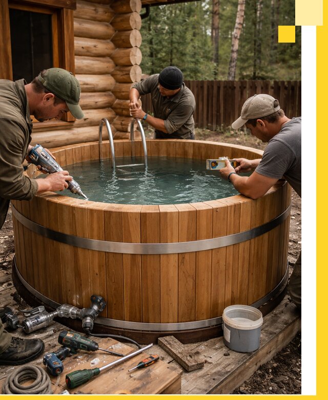 Строительство бань с купелью под ключ и отделкой в Североуральске