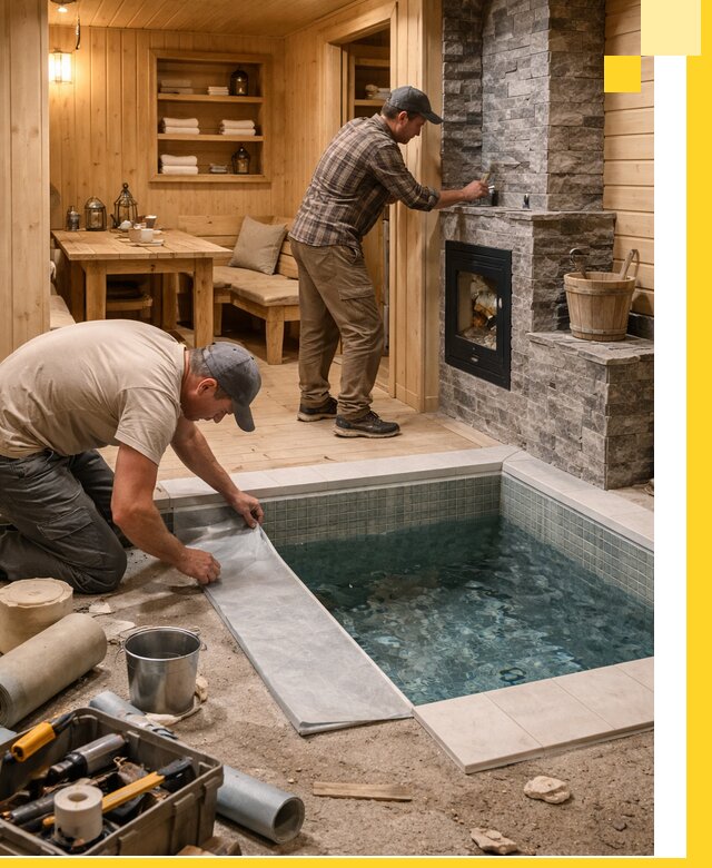 Строительство бань с комнатой отдыха под ключ в Североуральске