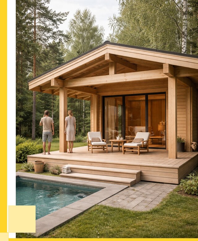 Бани с террасой под ключ в Североуральске от 618060 р. | ЭриданСву