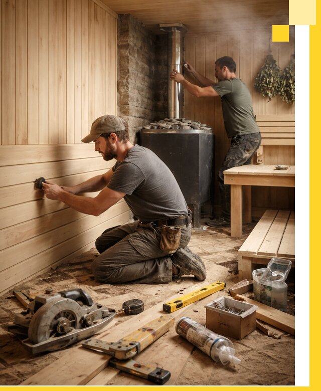 Полное строительство и оснащение парных под ключ в Североуральске