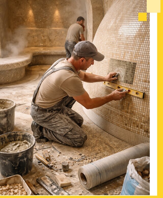 Хамам под ключ в Североуральске: проектирование, строительство, отделка