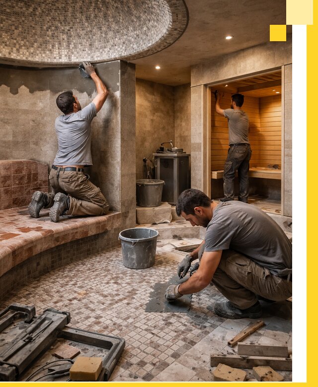 Проект и строительство хамама бани и сауны под ключ в Североуральске