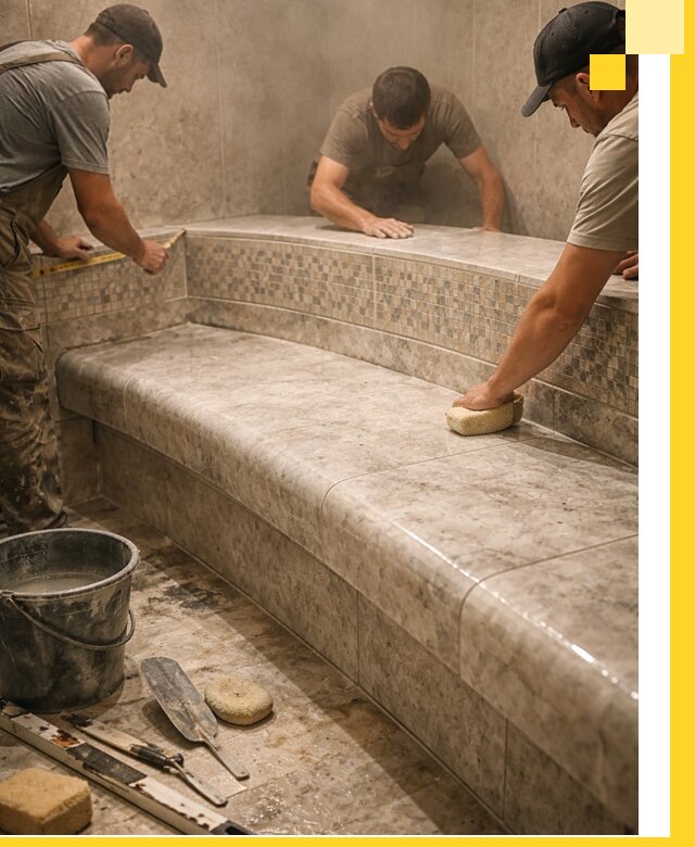 Изготовление и установка сидений для хамама в Североуральске